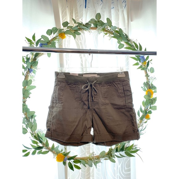 Olive green shorts. - Picture 1 of 3